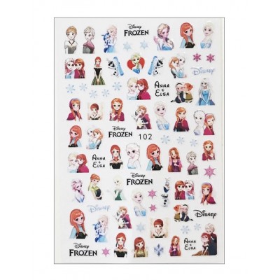 Наклейки для нігтів 102  Disney Frozen Принцеса Анна і Ельза з доставкою по Україні