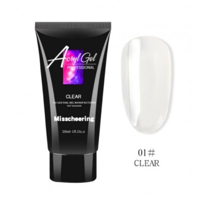 Акрил-гель для нігтів Acryl Gel Clear 01, прозорий, 30 мл