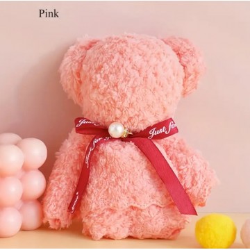 Серветка-рушник для обличчя Медведик рожевий, 30*30 см