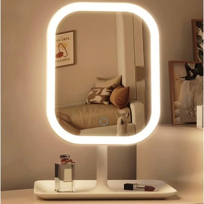 Настільне дзеркало з LED-підсвіткою, 3 режими світла, поворотне з доставкою по Україні