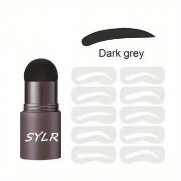 Пудра-штамп для брів Sylr Dark Gray темно-сірий, з трафаретами