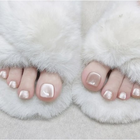 Накладні нігті Kitty для ніг Nail Cat Eyes котяче око нюд, 24 шт з доставкою по Україні
