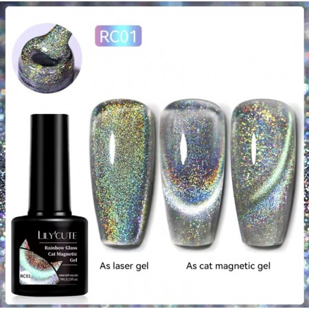 Гель-ла котяче око Lilycute Cat Eye 9D RC-01 північне сяйво з голограмою, 7 мл з доставкою по Україні