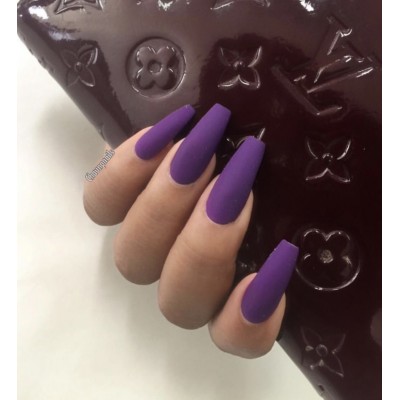 Накладні нігті Kitty Nail фуксія, форма балерина, матові довгі, 24 шт з доставкою по Україні