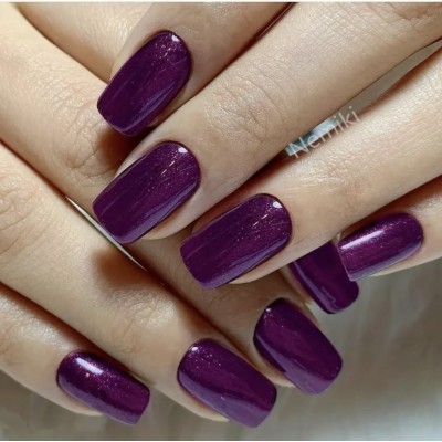 Накладні нігті Kitty Nail баклажан, форма квадрат, середні, 24 шт з доставкою по Україні