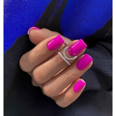 Накладні нігті Kitty Nail яскраво-рожеві, форма квадрат, середні, 24 шт з доставкою по Україні