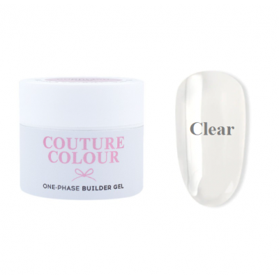 Гель для нарощування нігтів однофазний Couture Colour Clear прозорий, 15 мл