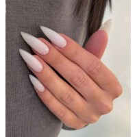 Накладні нігті Kitty Nail молочні, форма стилет, довгі, 20 шт