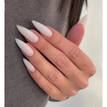 Накладні нігті Kitty Nail молочні, форма стилет, довгі, 20 шт