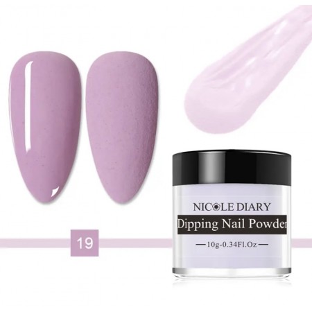 Акрилова пудра Nicole Diary Light Purple 19 пастельний фіолетовий, 10 мл з доставкою по Україні