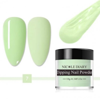 Акрилова пудра Nicole Diary Light Green 10 пастель світло-зелена, 10 мл