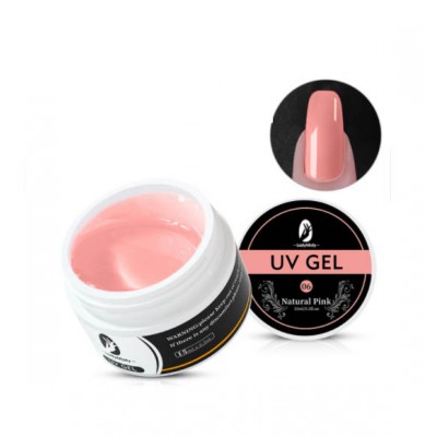 Гель для нарощування нігтів Lady Misty Natural Pink UV будівельний 06, натуральний рожевий, 15 мл з доставкою по Україні