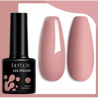 Гель-лак Lilycute F-011 темний пудровий, 7 мл