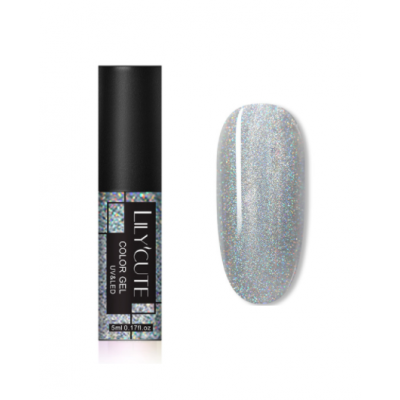 Гель-лак Lilycute LC-099 holo, срібло з голограмою, 5 мл