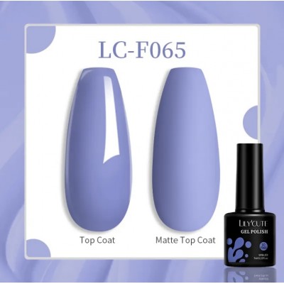 Гель-лак Lilycute F-065 лілово-блакитний, 7 мл