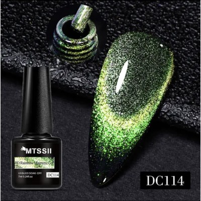 Гель-лак MTSSII DC114 Cat Eyes золотисто-зелена галактика, 7 мл з доставкою по Україні