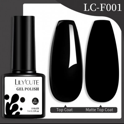 Гель-лак Lilycute LC-F01 класичний чорний, 7 мл
