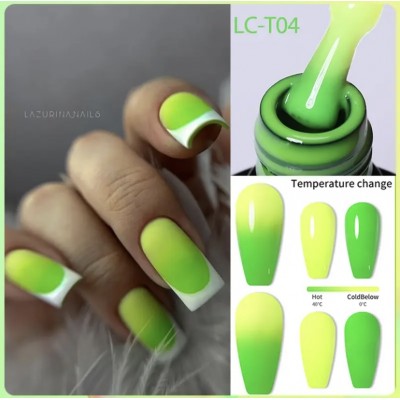 Термо гель-лак Lilycute LC-T04 яскравий салатово-жовтий, 7 мл