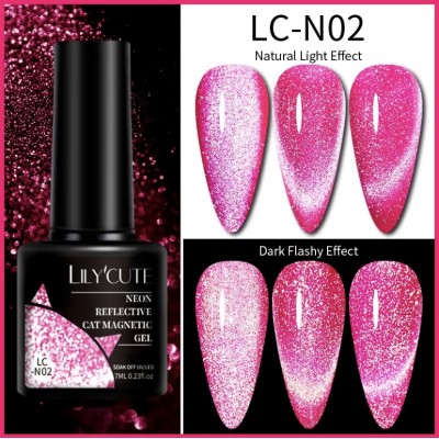 Гель-лак Lilycute Cat Eye 9D LC-N02, магічна рожева галактика, 7 мл