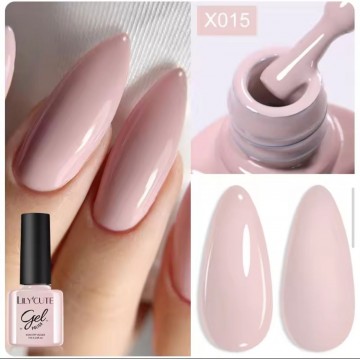 Гель-лак Lilycute F-015 пудровий рожевий, 7 мл