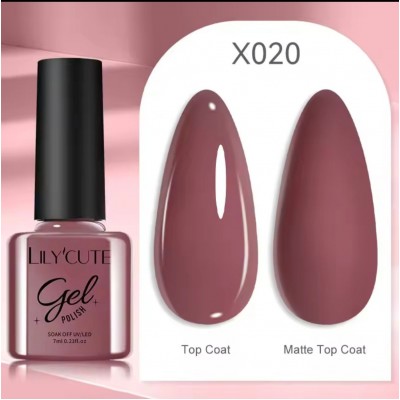 Гель-лак Lilycute LC-020, пастельний сливовий, 7 мл