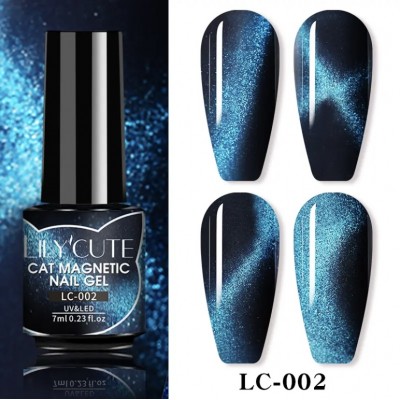 Гель-лак Lilycute Cat Eye 7D LC-002, блакитна лагуна, 7 мл