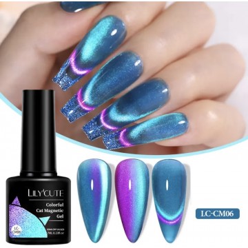 Гель-лак Lilycute Cat Eye 9D LC-СM06 блакитно-рожевий перелив, 7 мл