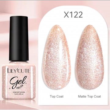Гель-лак Lilycute LCX-122 Glamour рожеве золото, 7 мл