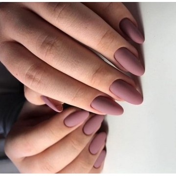 Накладні нігті Kitty Nail какао матове, форма мигдаль, середні, 24 шт