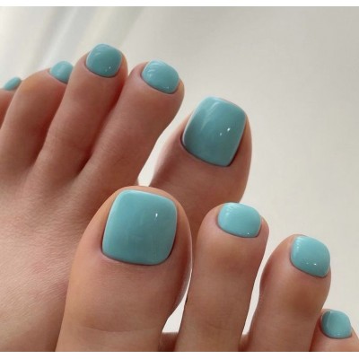Накладні нігті для ніг Kitty Nail ніжно-блакитні, 24 шт з доставкою по Україні