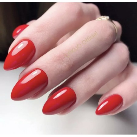 Накладні нігті Kitty Nail червоні класичні, форма мигдаль, середні, 24 шт з доставкою по Україні