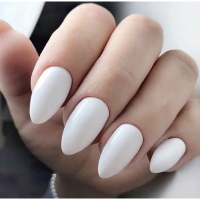 Накладні нігті Kitty Nail білі, форма мигдаль, середні, 24 шт