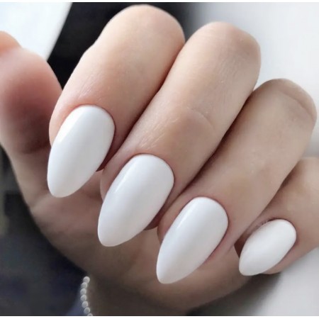 Накладні нігті Kitty Nail білі, форма мигдаль, середні, 24 шт з доставкою по Україні