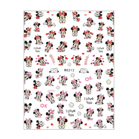 Наклейка для нігтів XIYU-059 Disney Мінні Мауз, сердечка з доставкою по Україні