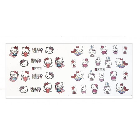 Слайдер-дизайн для нігтів 771,774 Hello Kitty, Хело Кітті з доставкою по Україні