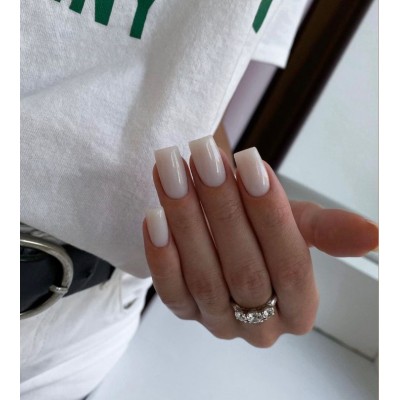 Накладні нігті Kitty Nail пудрове молоко, форма квадрат, середні, 24 шт