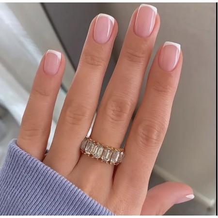 Накладні нігті Kitty Nail френч, форма квадрат, короткі, 24 шт з доставкою по Україні