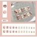 Накладні нігті дитячі Kitty Nail серденька, форма м'який квадрат, короткі, 24 шт з доставкою по Україні