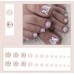 Накладні нігті для ніг Kitty Nail, френч з трояндою, форма квадрат, 24шт з доставкою по Україні