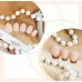 Накладні нігті Beautiful Nail матовий френч леопард, форма квадрат, середні, 24 шт з доставкою по Україні