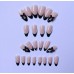 Накладні нігті Kitty Nail френч з 3d декором, форма мигдаль, середні, 24 шт з доставкою по Україні