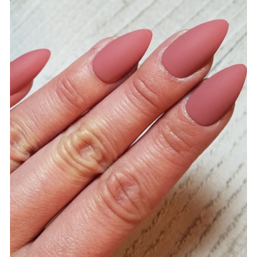 Накладні нігті Kitty Nail матові рожево-лілові, загострений мигдаль, середні, 24 шт