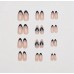 Накладні нігті Beautiful Nail френч з 3d дизайном зі страз, мигдаль, середні, 24 шт з доставкою по Україні