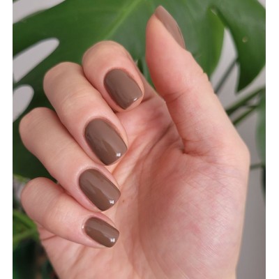 Накладні нігті Kitty Nail темні бежеві, форма квадрат, короткі, 24 шт з доставкою по Україні