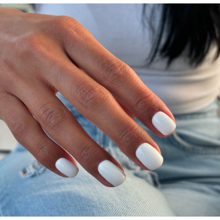 Накладні нігті Kitty Nail білі, форма закруглений квадрат, короткі, 24 шт з доставкою по Україні