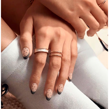 Накладні нігті Kitty Nail чорний френч, форма мигдаль, короткі, 30 шт Накладні нігті Kitty Nail чорний френч, форма мигдаль, короткі, 30 шт з доставкою по Україні