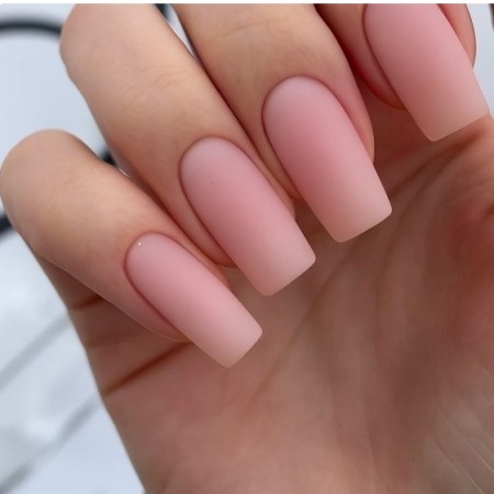 Накладні нігті Kitty Nail рожеві натуральні матові, форма квадрат, середні, 30 шт з доставкою по Україні