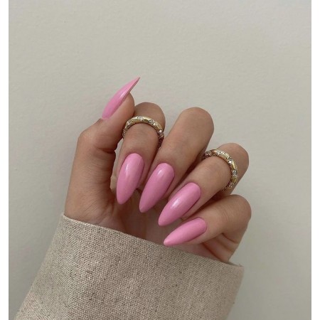 Накладні нігті False Nail, щільний рожевий, форма мигдаль, середні, 24 шт з доставкою по Україні