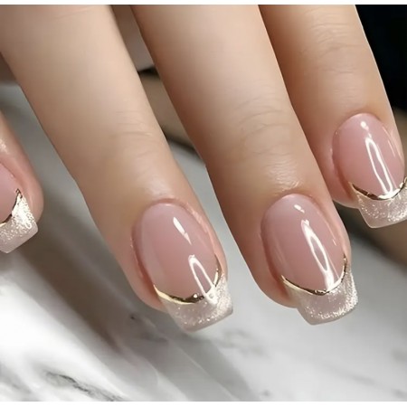 Накладні нігті Kitty Nail Cat Eyes котяче око, темні малинові, форма квадрат, середні, 24 шт з доставкою по Україні
