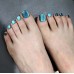 Накладні нігті для ніг Beautiful Nail Cat Eyes, смарагд, форма квадрат, 24 шт з доставкою по Україні